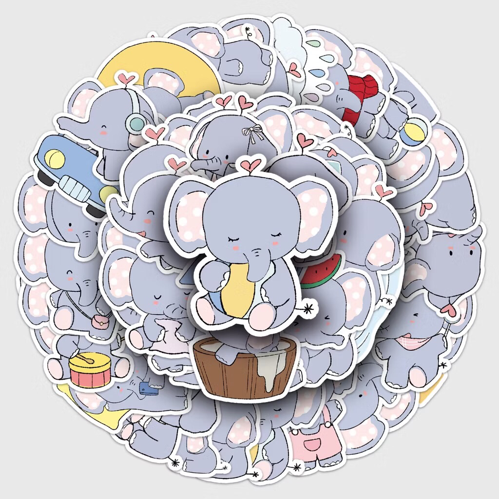 sticker chú voi con cute