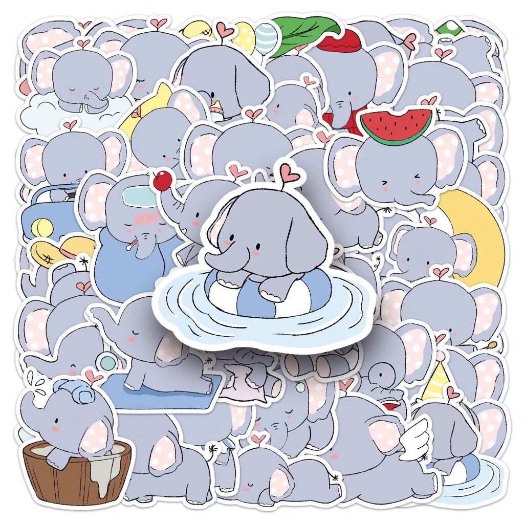 sticker chú voi con cute