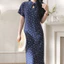 Váy Ngủ Sườn Xám Cách Tân Dáng Dài Họa Tiết Hoa Nhí Đầm Ngủ Sexy Quyến Rũ Sang Trọng Cao Cấp