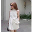 Set 2 món : Áo sát nách cổ yếm dáng suông phối khuy bọc kèm chân váy ngắn dáng A style basic thanh lịch ( hàng có sẵn)
