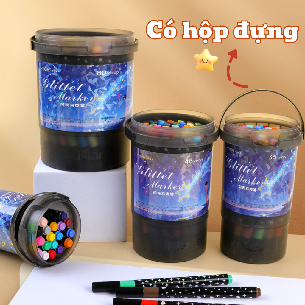 Đồ Chơi Hộp Màu Bút Nhiều Màu Kim Tuyến Bút Lông Màu Bút Dạ - Đồ Chơi Cho Bé PUKAPI