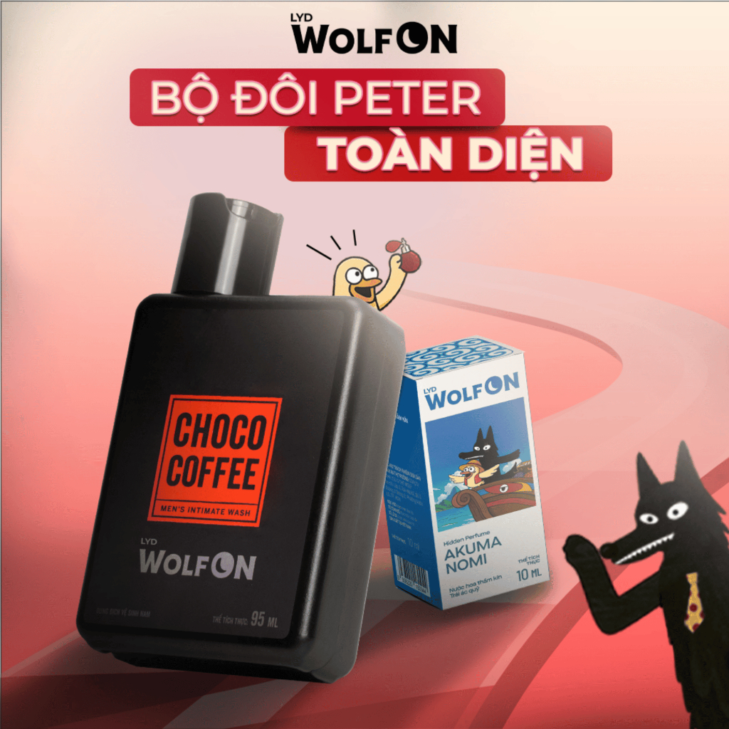 Set Sản Phẩm Chăm Sóc Nam Giới LYD Wolf ON: Dung Dịch Vệ Sinh 95ml-Nước Hoa Thầm Kín Akuma Nomi 10ml