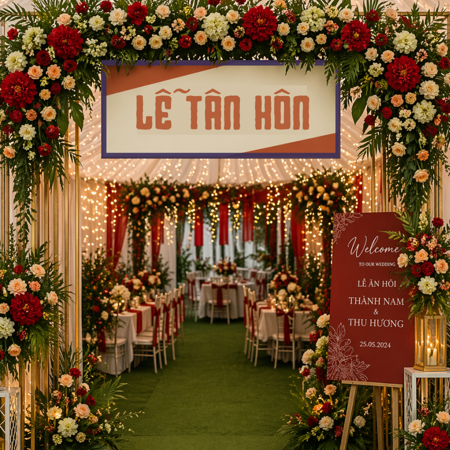 Bảng lễ 30x60 cm - treo cổng đám cưới, đám hỏi, tiệc báo hỷ (Decal bồi formex)