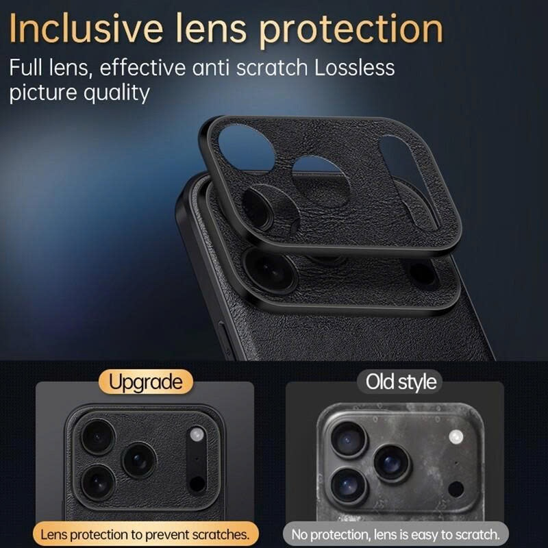 Ốp lưng da chính hãng SULADA chất liệu cao cấp - Bảo vệ camera IPhone 17Promax 16 15 14 13 12 11