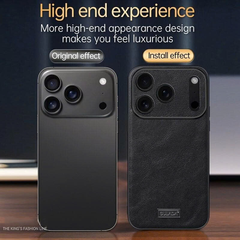 Ốp lưng da chính hãng SULADA chất liệu cao cấp - Bảo vệ camera IPhone 17Promax 16 15 14 13 12 11