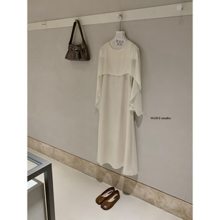 𝐏𝐡𝐢𝐞𝐧 𝐖𝐆𝐖𝐄 | (Sẵn) w9365 Váy Lụa Dài Sát Nách May Khăn Liền Sang Chảnh