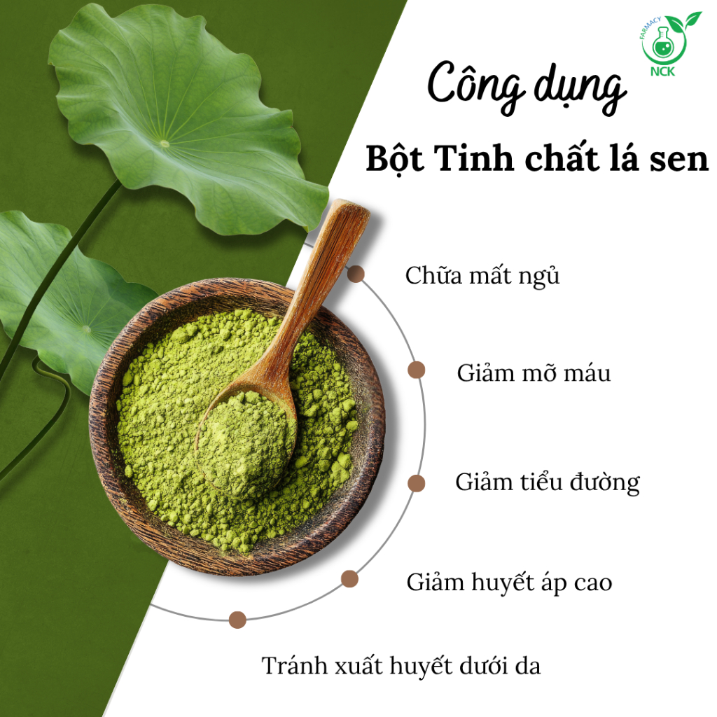[NCK Farmacy] Bột Tinh Chất Lá Sen Nguyên Chất Hỗ Trợ Giảm Mỡ, Thanh Lọc Cơ Thể, Kiểm Soát Cân Nặng