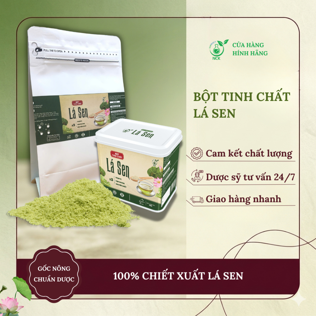 [NCK Farmacy] Bột Tinh Chất Lá Sen Nguyên Chất Hỗ Trợ Giảm Mỡ, Thanh Lọc Cơ Thể, Kiểm Soát Cân Nặng