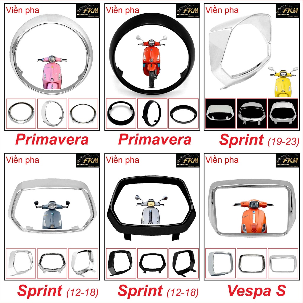 Viền đèn pha Vespa - Piaggio (Shop mới rất mong nhận được ủng hộ của ACE)