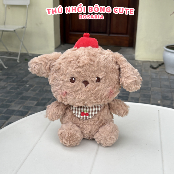 Thú Nhồi Bông Gấu Yếm Cherry 25cm Chính Hãng – Gấu Bông Cao Cấp, Mềm Mịn, An Toàn  Mô tả: