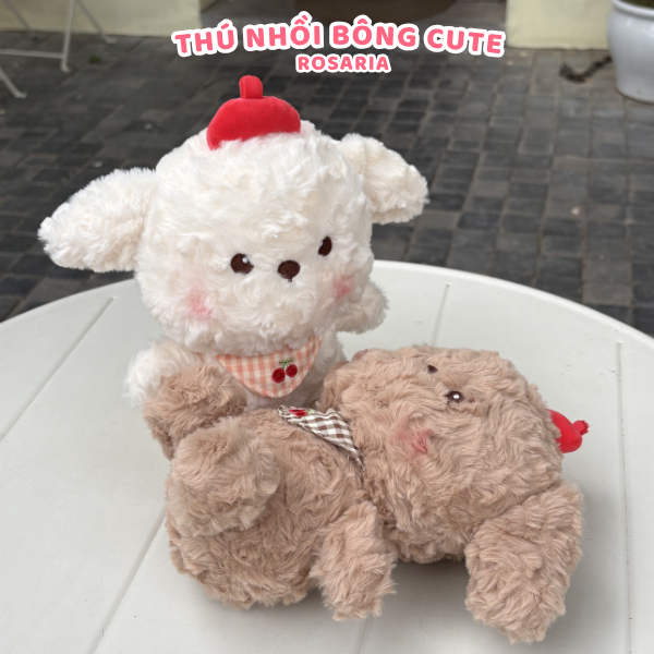 Thú Nhồi Bông Gấu Yếm Cherry 25cm Chính Hãng – Gấu Bông Cao Cấp, Mềm Mịn, An Toàn  Mô tả: