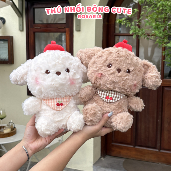 Thú Nhồi Bông Gấu Yếm Cherry 25cm Chính Hãng – Gấu Bông Cao Cấp, Mềm Mịn, An Toàn  Mô tả: