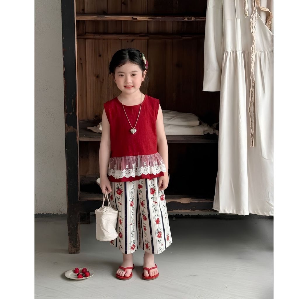 BỘ BÉ GÁI ÁO 3 LỖ VIỀN QUẦN HOA SZ 14 - 43 KG CHẤT VẢI CO GIÃN 4 CHIỀU 3 MÀU CHO CÁC BÉ LỰA CHỌN