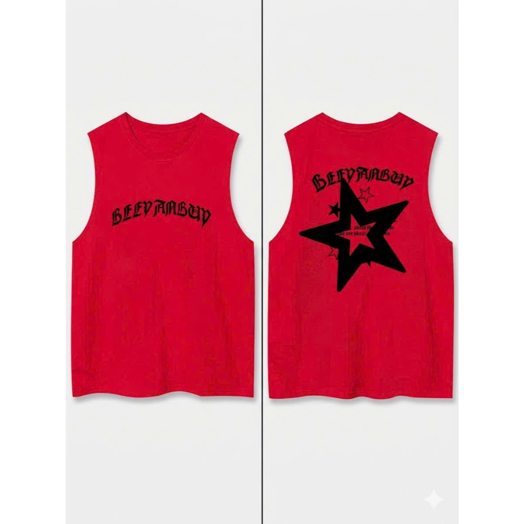 Áo thun Tanktop Cổ tròn GOTHIC STAR IN RED Localbrand ICVCVNI Unisex Cotton