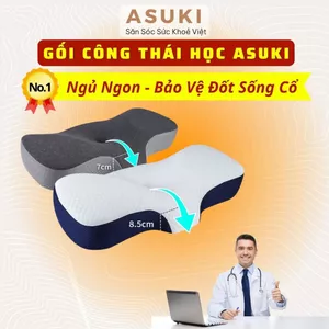 Gối Ngủ Cao Su Non Công Thái Học Chống Đau Mỏi Vai Gáy, Chống Ngáy Asuki