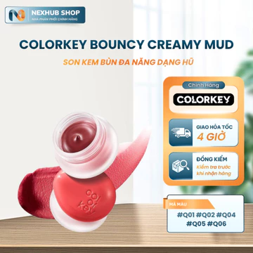 Son Bùn Đa Năng Colorkey Bouncy Creamy 4.5g – Chất Kem Mềm Mịn, Dành Cho Môi Khô & Dạng Hũ