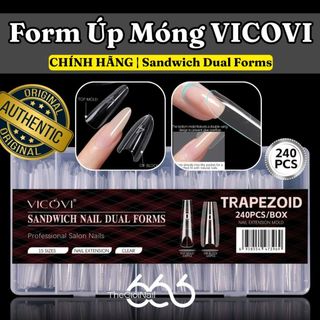 Form Úp Móng VICOVI Sandwich Dual Forms (Trapezoid Form) 240pcs – Bộ Khuôn Đắp Gel Kẹp 2 Lớp Chuẩn Salon THEGIOINAIL666