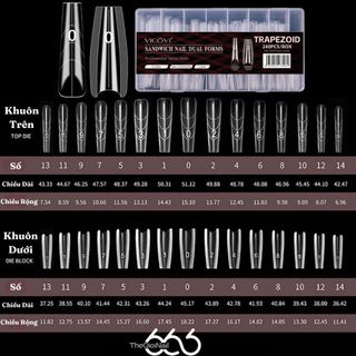 Form Úp Móng VICOVI Sandwich Dual Forms (Trapezoid Form) 240pcs – Bộ Khuôn Đắp Gel Kẹp 2 Lớp Chuẩn Salon THEGIOINAIL666