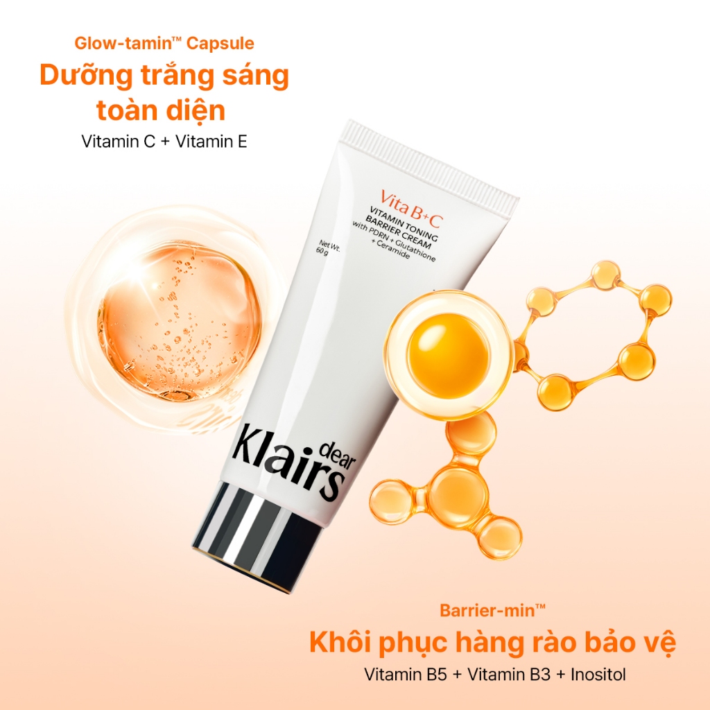 [ĐQ] Dear Klairs Kem dưỡng Vitamin Toning Barrier Cream 60g