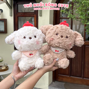 Gấu Bông Yếm Cherry 25cm Dễ Thương – Món Quà Ngọt Ngào Dành Cho Người Bạn Yêu Thương