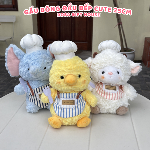 Gấu Bông Đầu Bếp 25cm Dễ Thương – Món Quà Ngọt Ngào Cho Những Tâm Hồn Yêu Bếp