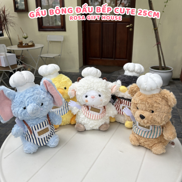 Gấu Bông Đầu Bếp 25cm Dễ Thương – Món Quà Ngọt Ngào Cho Những Tâm Hồn Yêu Bếp