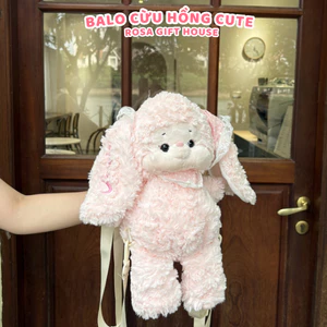 Gấu bông thỏ hồng đội khăn thêu tên theo yêu cầu – Thú nhồi bông dễ thương quà tặng cá nhân hóa 40CM