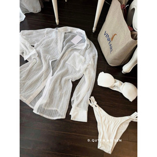 SET 3 MÓN GỒM SET BIKINI KÈM ÁO SƠ MI ĐŨI HOT HIT