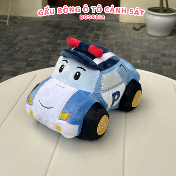 Gấu Bông Ô Tô Cảnh Sát Cute 25cm & 35cm – Thú Nhồi Bông Xe Hơi Cao Cấp, Mềm Mịn, Quà Tặng Cho Bé