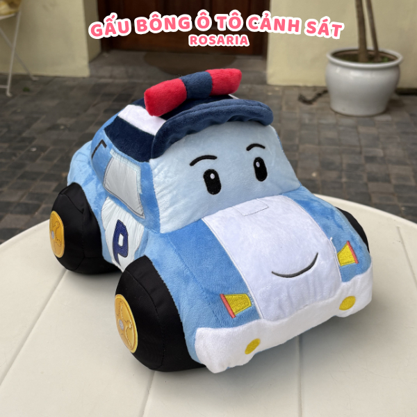 Gấu Bông Ô Tô Cảnh Sát Cute 25cm & 35cm – Thú Nhồi Bông Xe Hơi Cao Cấp, Mềm Mịn, Quà Tặng Cho Bé