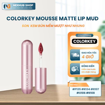 Son Kem Bùn COLORKEY Lip Mud 2g – Chất Nhung Mềm Mịn, Che Vân Môi & Giữ Màu Tốt