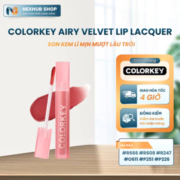 Son Kem Lì COLORKEY Airy Velvet 2.5g – Chất Kem Mỏng Mịn, Bền Màu Lâu Trôi