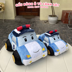 Thú Nhồi Bông Ô Tô Cảnh Sát 25cm & 35cm – Gấu Bông Xe Hơi Mềm Mịn, An Toàn Cho Trẻ Nhỏ