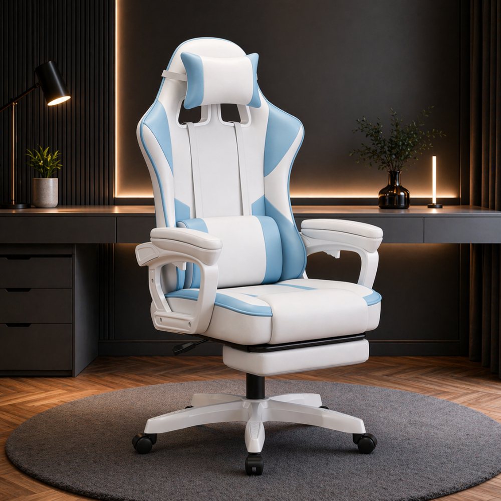Ghế gaming công thái học có gác chân, Ghế văn phòng giá rẻ ghế công thái học cao cấp, Ghế xoay