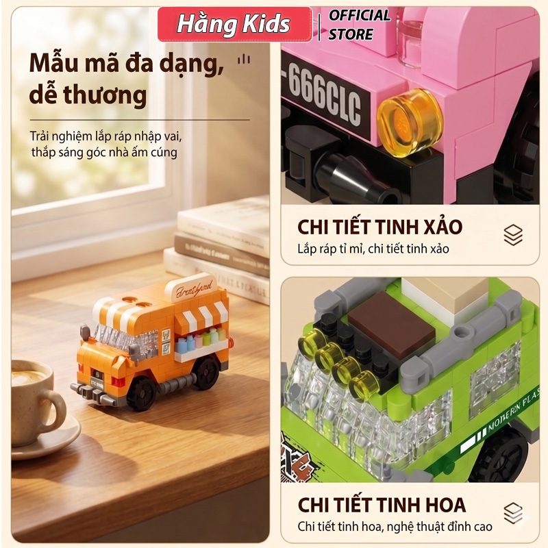Mô Hình Lắp Ghép Xe Thu Nhỏ DIY Siêu Xinh, Siêu Dễ Thương Cho Bé