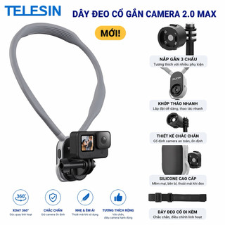 Vòng Đeo Cổ Telesin 2.0 Quick Cho Action Cam - Gắn Nhanh Insta360 GoPro Osmo Action | MAX 600mm Thoải Mái | Chính Hãng
