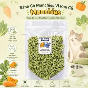 Bánh Cá Munchies 3 Vị (Có Mix) Cho Mèo – Tiêu Búi Lông, Hỗ Trợ Tiêu Hóa, Giàu Vitamin.