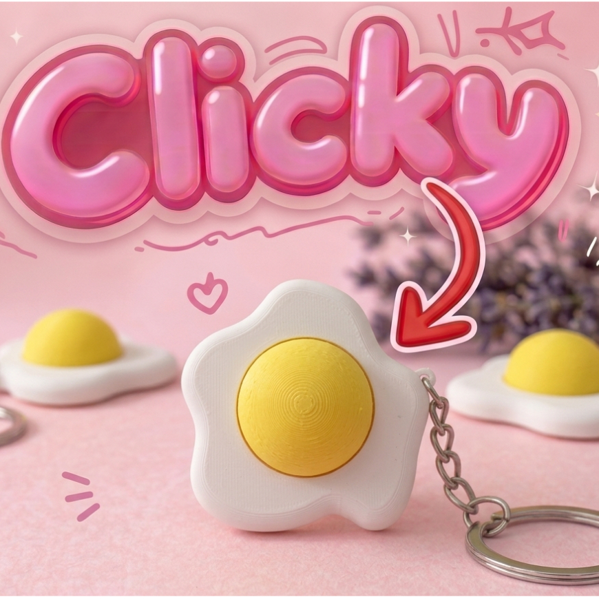 Móc Khóa Clicky Pixel Fidget Bấm Giảm Stress In 3D – Đồ Chơi Bấm Click Trang Trí Chìa Khóa / Balo