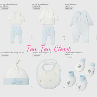 La pomme SS26.T4.1 BST sơ sinh La Pomme đại dương diệu kỳ - xanh cho bé nb-3m