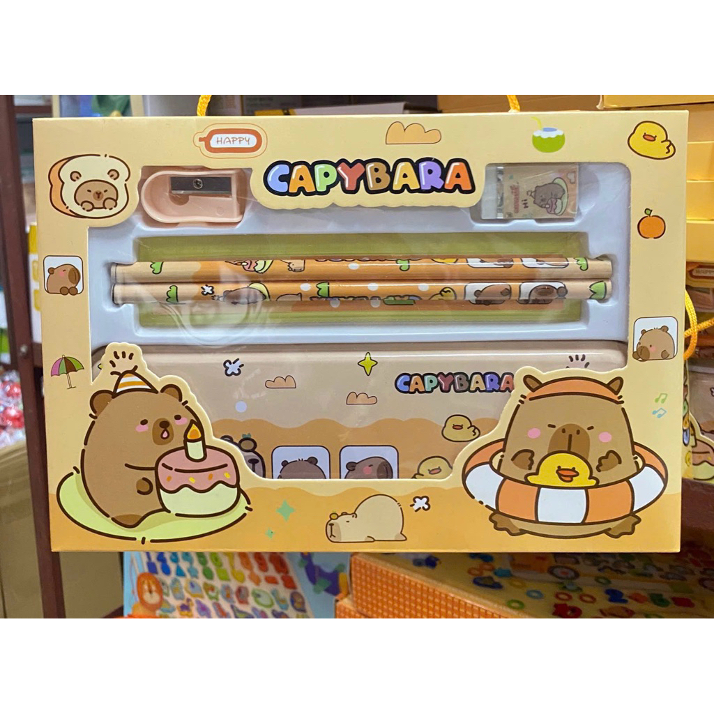 Bộ dụng cụ học tập nhiều món cho bé nhiều mẫu gồm hộp bút, hộp màu, bút chì, thước kẻ, gọt chì, tẩy, hàng cao đẹp