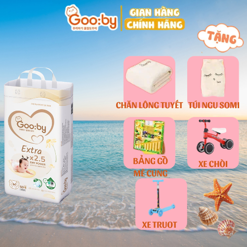 [KÈM QUÀ] COMBO 2 Bịch Gooby Extra cải tiến, siêu mỏng mềm, thấm hút tốt size NB/S/M/L/XL/XXL/XXXL