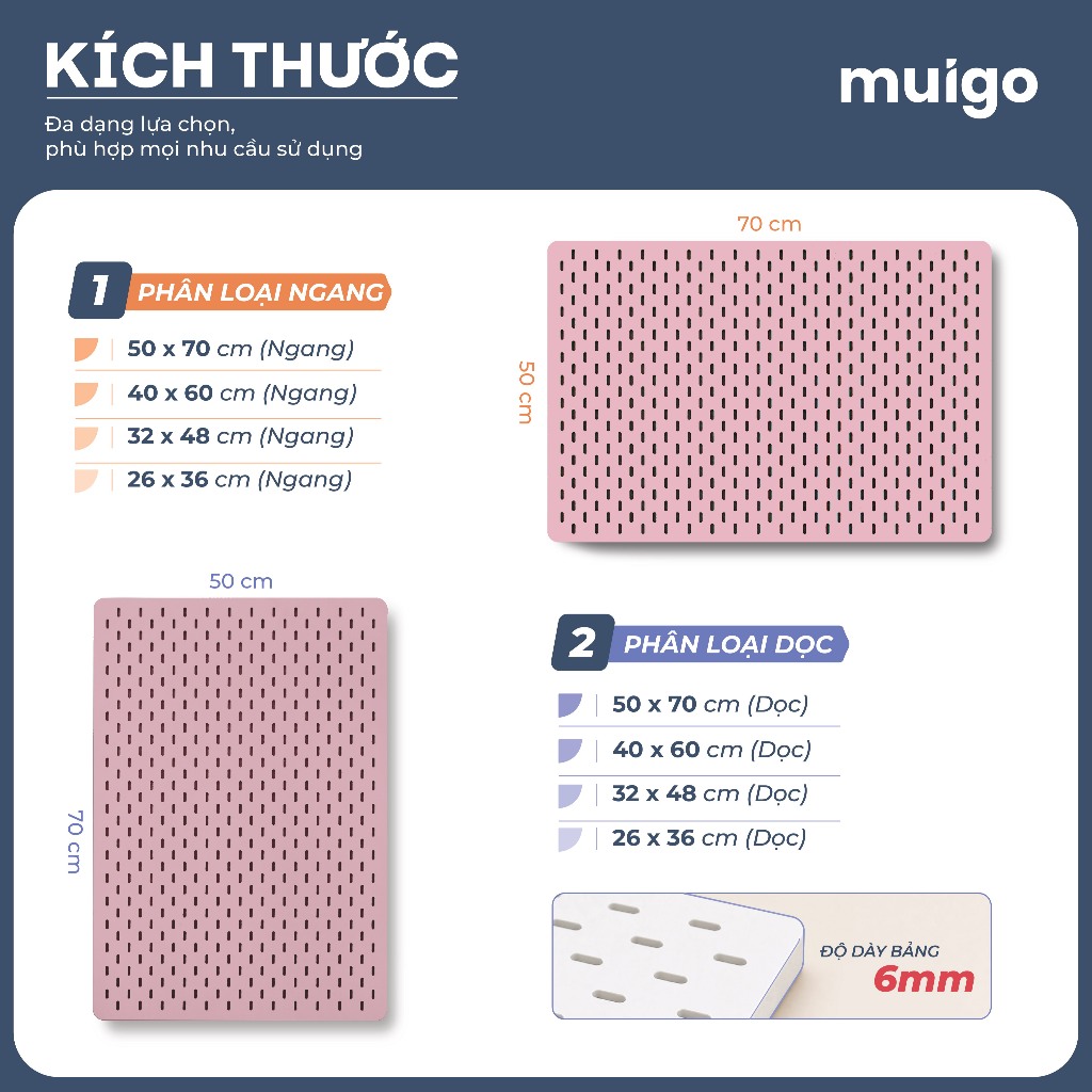 [Tặng phụ kiện] BẢNG PEGBOARD TREO TƯỜNG MÀU HỒNG| Bảng Lỗ Decor Tiện Dụng, Tối Ưu Không Gian
