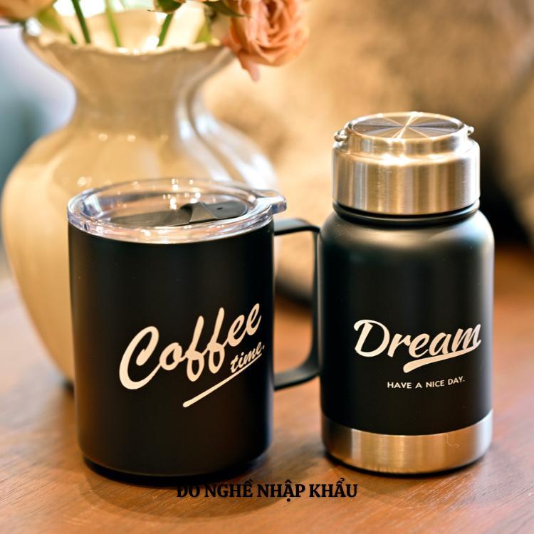 Bình cafe siêu giữ nhiệt Inox 2 lớp 304  dung tich  350ml giữ nhiệt đến 20h0-Mẫu mới nhất 2027