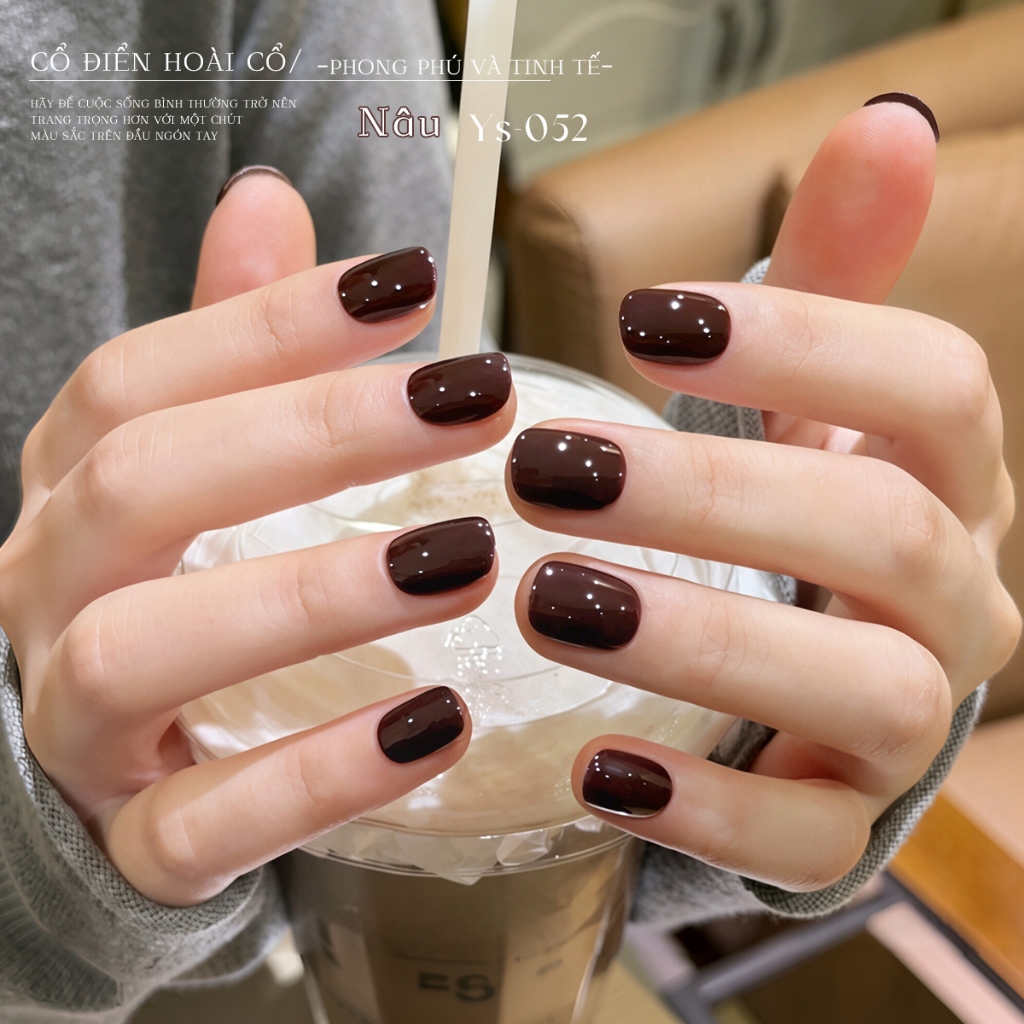 XEIJAYI 10ml - Sơn móng tay dạng gel màu sô cô la đen, thời trang và đa năng, phù hợp với mọi tông da.