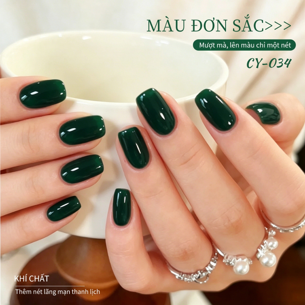 XEIJAYI 40ml - Sơn móng tay dạng gel màu xanh lá cây, độ bão hòa cao, thích hợp cho salon và tự sơn móng tay tại nhà.