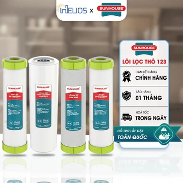[HOẢ TỐC] Bộ 3 Lõi Lọc Thô 1 2 3 Sunhouse Dùng Cho Máy Lọc Nước RO Có 3 Cốc Lọc 10 Inch Chính Hãng