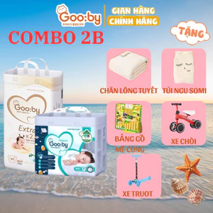 COMBO 2B Tã BỈM DÁN/QUẦN GOOBY NGÀY / GOOBY ĐÊMHÀN QUỐC SIZE NB72/NB68/S54/M50/ M54/L50/XL48/XXL46/XXXL38