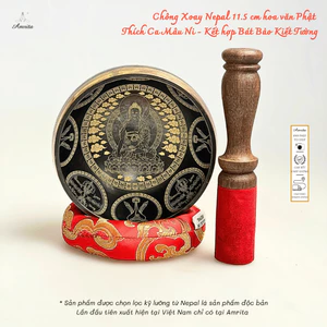 Chông 11.5 cm hoa văn phật Thích Ca Mâu Ni - Kết hợp Bát Bảo Kiết Tường CXNP268