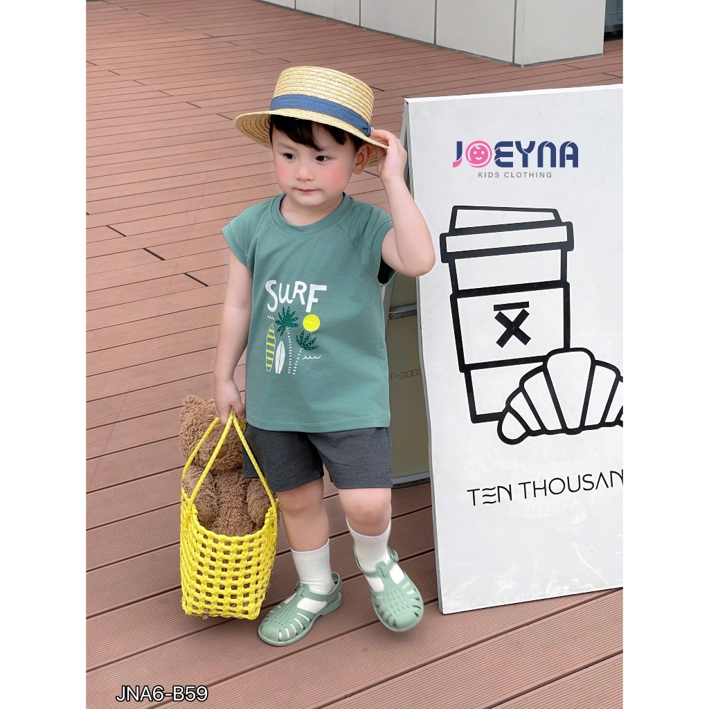 Set bộ ba lỗ Joeyna B59 in hình surf siêu xinh cho bé 8-24kg
