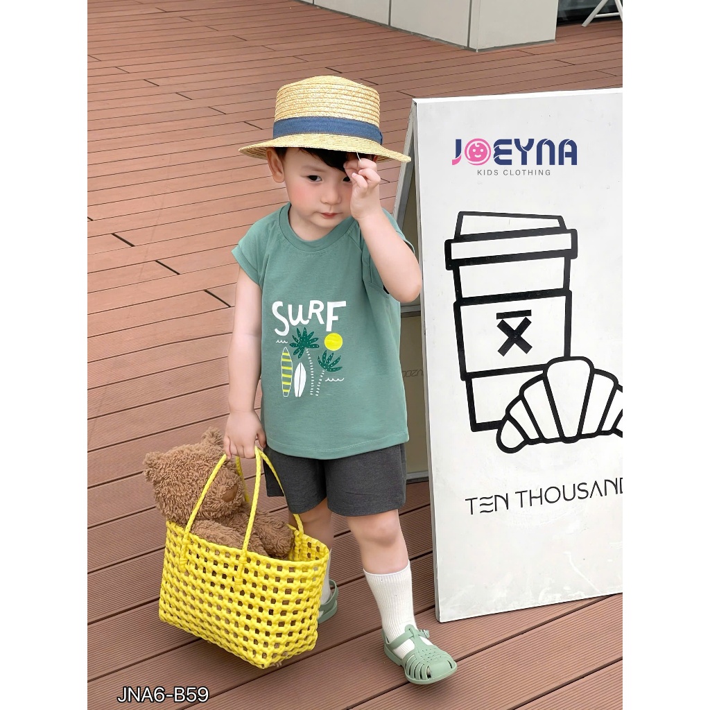 Set bộ ba lỗ Joeyna B59 in hình surf siêu xinh cho bé 8-24kg